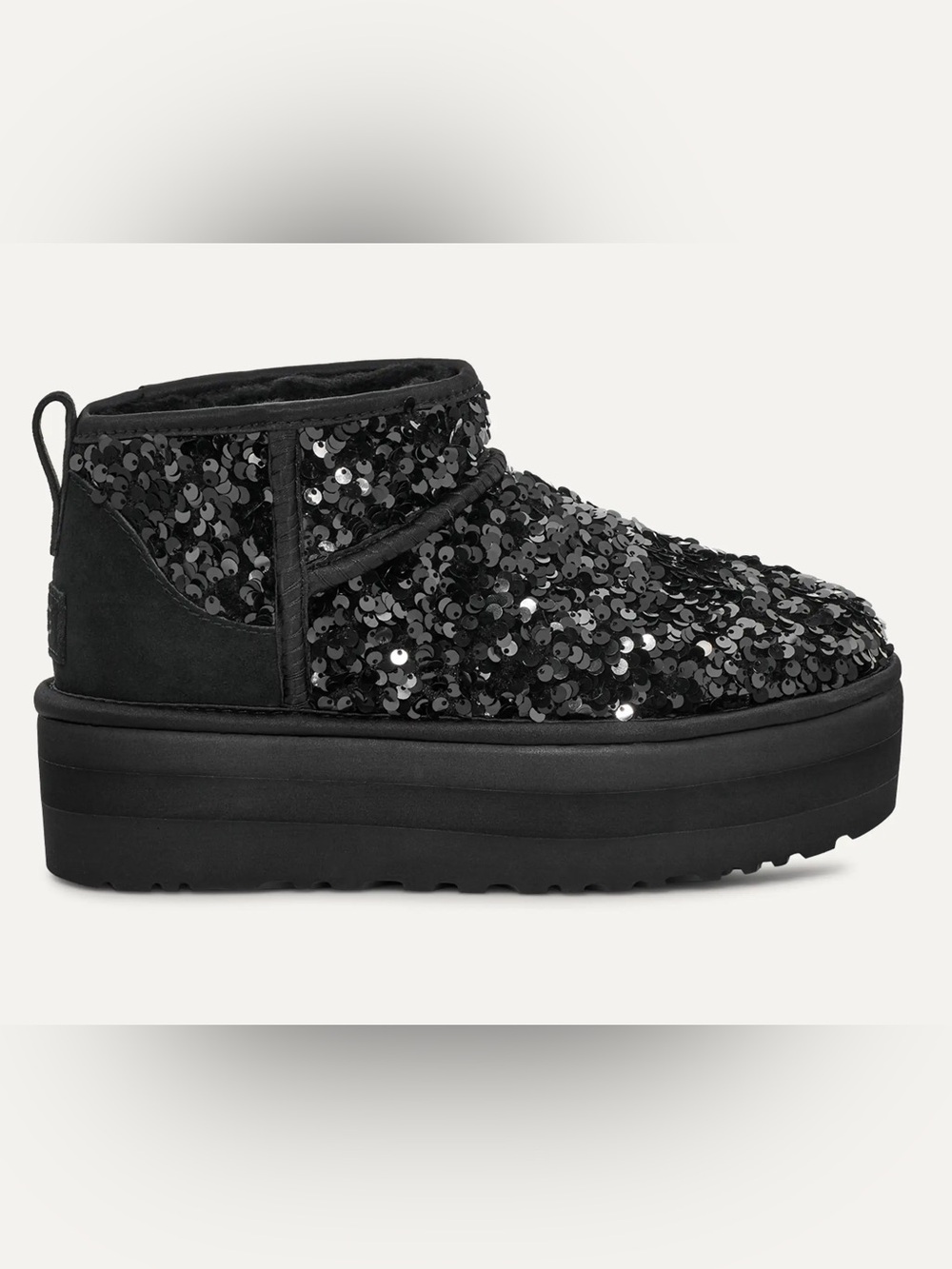 Ugg Ultra Mini Chunky Sequin - Black Size 9